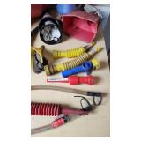 Lot of Plastic and Metal Funnels and Spouts with Flexible Hose Attachments