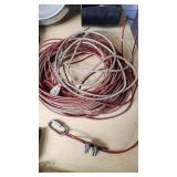 Assorted Pet Supplies and Hardware Including Chains, Cables, and Tools