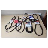 Lot of Automotive Drive Belts Including Gates, Motorcraft, and Carquest including PowerRated 6838, Hi-Power II A34 and A106, and Micro-V K060950