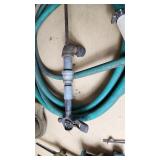 Garden Tools and Equipment including Weed Eater Grass Trimmer, Hose, and Accessories
