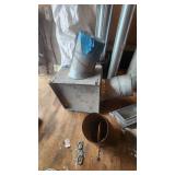 Various HVAC Ductwork Pieces and Accessories including Pipe, Elbows, and Connectors