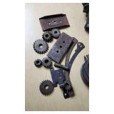 Lot of Mechanical Parts and Gears Including Pulleys and Spindles