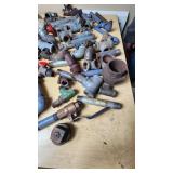 Lot of Plumbing Hardware and Fittings including Galvanized Nipples, Elbows, Valves, and Connectors