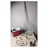 Fishing Net, Traps, Cooler, and Compass Lot