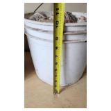 Buckets of Used Cast Iron Pipe Clamps with Bags