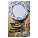 Lot of Kitchenware and Utensils including Plates, Flatware, and Containers