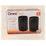 OMNIHEAT DIGITAL CERAMIC PERSONAL HEATER 2PK.