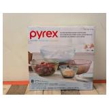 PYREX COLORS GLASS MIXING BOWLS WITH LIDS 8PC.