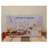 ANCHOR HOCKING GLASS DRINKING SET 14PC.