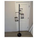 3-LIGHT INDUSTRIAL METAL CAGE FLOOR LAMP
