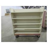 WOODEN, ROLLING WAREHOUSE CARTS
