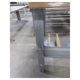 WOOD, ADJUSTABLE HEIGHT, U-LINE PACKING TABLES WITH WOOD TOPS