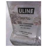 U-LINE, COLLAPSIBLE, WIRE CONTAINER WITH CASTERS