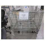 U-LINE, COLLAPSIBLE, WIRE CONTAINER WITH CASTERS.