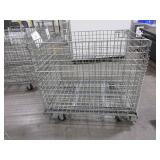 U-LINE, COLLAPSIBLE, WIRE CONTAINER WITH CASTERS