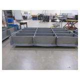 GRAY METAL SHELVING UNIT - TRIPLE WIDE