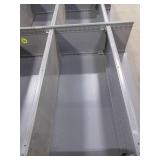 GRAY METAL SHELVING UNIT - TRIPLE WIDE