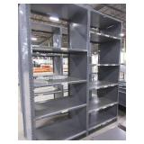GRAY METAL SHELVING UNITS- DOUBLE WIDE
