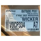 PLY GEM Lot of 150- 3 in. x 3/4 in. Wicker Outside Corner Posts Retail Value of $2,697