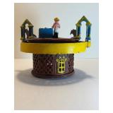 vintage Cast Iron Race Horse Mechanical Bank. This collectible item is highly sought after by enthusiasts of antique toys and mechanical banks.