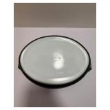 Vintage Pyrex "White on Charcoal" Snowflake Casserole Dish