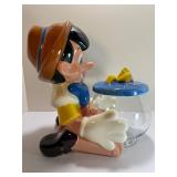 Vintage Disney Pinocchio & Cleo Fishbowl Cookie Jar by Treasure Craft.
