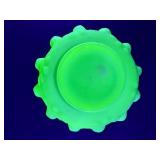 Vintage Fenton "Persian Medallion" Lime Sherbet Satin Bowl (Uranium Glass)