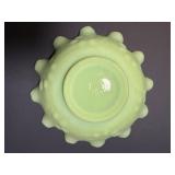 Vintage Fenton "Persian Medallion" Lime Sherbet Satin Bowl (Uranium Glass)