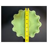 Vintage Fenton "Persian Medallion" Lime Sherbet Satin Bowl (Uranium Glass)