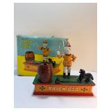 Vintage Cast Iron "Trick Dog" Mechanical Bank with Original Box - Working