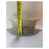 Vintage Pyrex "Forest Fancies" Mushroom Nesting Bowls Set of 3 | Almond Speckle Milk Glass (1980s)