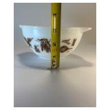 RARE Vtg 1960s Pyrex #440 Series "Early American" Cinderella Nesting Bowls - Complete 4-Pc Set - Brown & Gold Motif