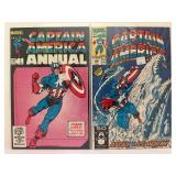 RARE Marvel Captain America Comic Book Lot (7 issues) - Serpent Society, Red Skull, Black Crow - 1980s. All comic books are bagged and boarded.