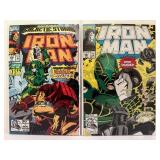 Lot of 10 The Invincible Iron Man Marvel Comics - Key Issues! War Machine Cameo, Doomquest. All comic books are bagged and boarded.