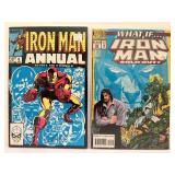 Lot of 9 Vintage MARVEL IRON MAN Comic Books - ANNUALS, WHAT IF, #55 Reprint. All comic books are bagged and boarded.