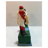 VINTAGE Cast Iron Mechanical Coin Bank "Hometown Battery" Baseball Pitcher Batter (Works Great!)