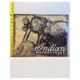 Legendary Indian Motorcycles Vintage Style Metal Tin Sign - 16" x 12.5" Man Cave Decor