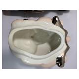 Vintage 1999 Clay Art "Biker Hogs" Pigs on Motorcycle Ceramic Cookie Jar