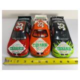 RARE Lot of 3: 1998 Todd Bodine #35 Tabasco Pontiac Grand Prix Diecast Cars (Black, Green, Orange/White)