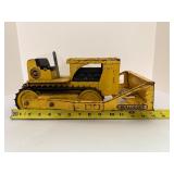 Vintage 1960s Nylint #4200 Pressed Steel Bulldozer Toy - Yellow Construction Dozer