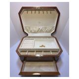 High-End Tizo Design Italian Polished Burl Wood Octagonal Jewelry Box w/ Drawer