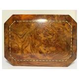 High-End Tizo Design Italian Polished Burl Wood Octagonal Jewelry Box w/ Drawer