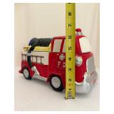 RARE Vintage AMC NY NY Earthenware Fire Truck Cookie Jar w/ Original Map Box