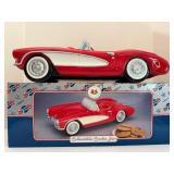 Vintage ENESCO 1956 Chevrolet Corvette C1 Red/White Cookie Jar NIB - Automotive Memorabilia