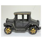 Vintage Cast Iron Model T Ford Toy Car - Black & Gold Sedan