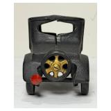 Vintage Cast Iron Model T Ford Toy Car - Black & Gold Sedan