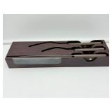 Vintage Cutco Model 41 Carving Knife & Fork Set with Bakelite Tray & Built-In Sharpener (USA Made)