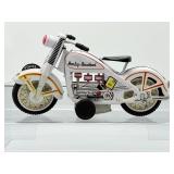 VINTAGE XONEX Harley-Davidson 1950s Police Motorcycle Tin Toy IN ORIGINAL BOX