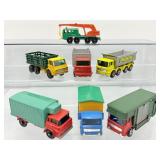 Lot of 7 Vintage Matchbox Lesney Die-Cast Trucks - Made in England 1960s/70s