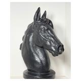 Stately  62-lb. Solid Cast Cement Horse Head Statue | Classic Equestrian Garden Art Decor